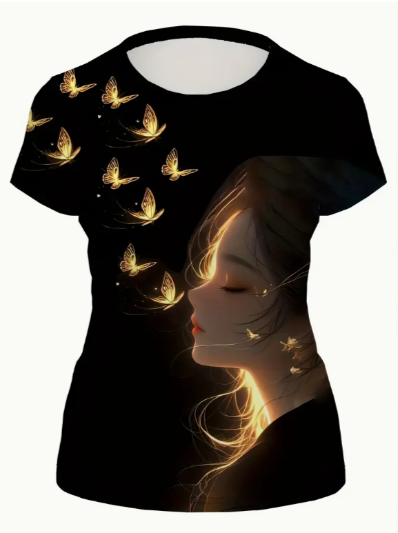 3D Gold Butterfly Shirt