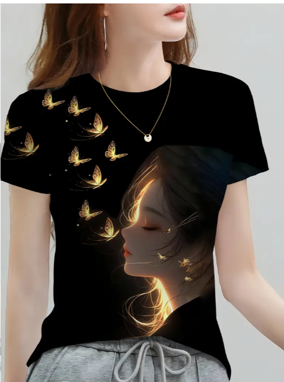 3D Gold Butterfly Shirt