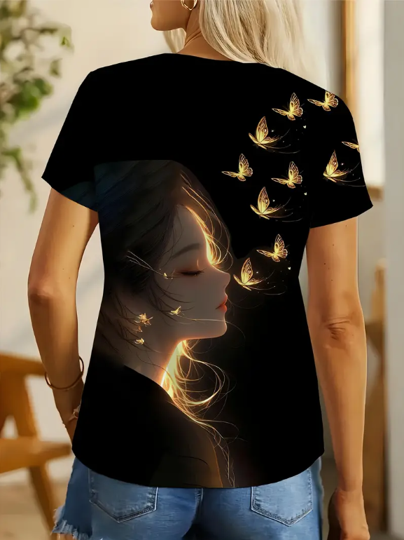 3D Gold Butterfly Shirt